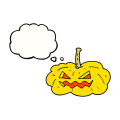thought bubble cartoon halloween pumpkin