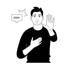 Young Man With Stop Gesture
