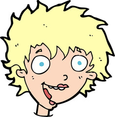 cartoon crazy excited woman