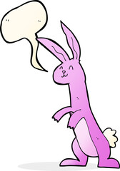 cartoon rabbit with speech bubble