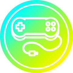 console game controller circular in cold gradient spectrum
