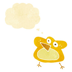 funny cartoon robin with thought bubble