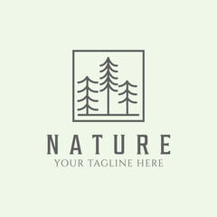 nature tree minimalist design icon illustration logo line art