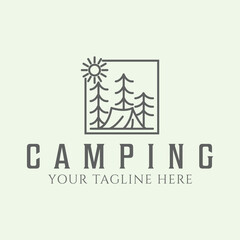 camp outdoor minimalist symbol line art icon nature