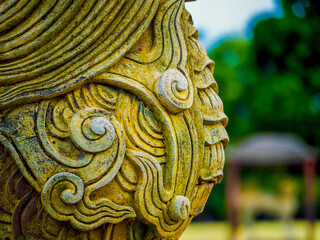 Pattern carved on a stone statue, in the Royal Palace - Hue (Vietnam)