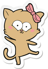 sticker of a cartoon cat