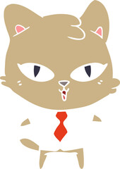 flat color style cartoon cat