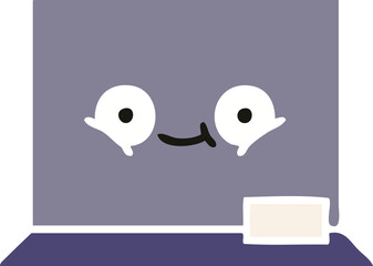 flat color retro cartoon chalkboard