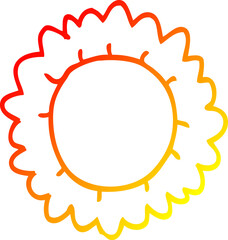 warm gradient line drawing cartoon flower