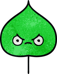 retro grunge texture cartoon expressional leaf