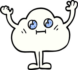happy cartoon doodle cloud
