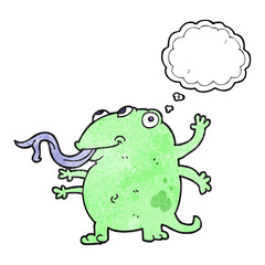 thought bubble textured cartoon alien