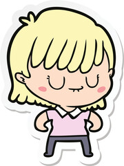 sticker of a cartoon woman