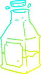 cold gradient line drawing cartoon drink in decanter