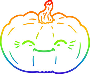 rainbow gradient line drawing cartoon pumpkin