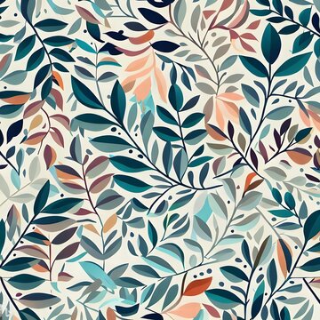 Plant leafs background, green, feel good, pattern. Created with generative AI technology.