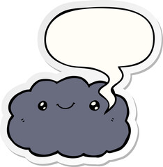 cartoon cloud and speech bubble sticker