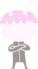 friendly flat color style cartoon spaceman