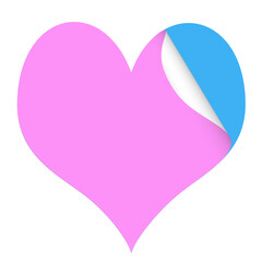 Herz, männlich und weiblich, 2D-Illustration