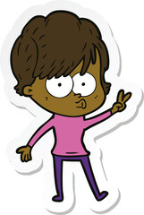 sticker of a cartoon woman
