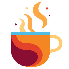 Colorful vector cup of tea. Vector icon.