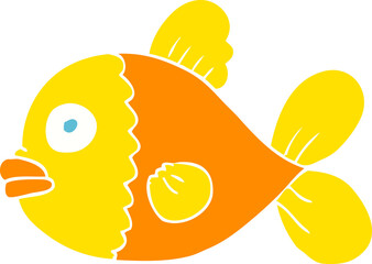 flat color illustration of a cartoon fish