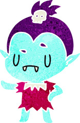 retro cartoon kawaii of cute vampire girl