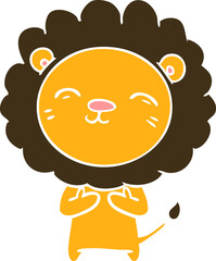 flat color style cartoon lion