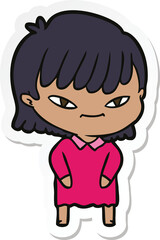 sticker of a cartoon woman