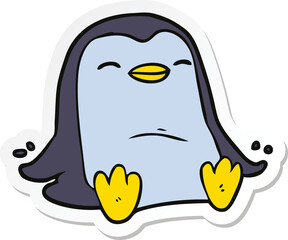 sticker of a cartoon penguin