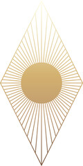 Geometric golden art deco rhombus pattern