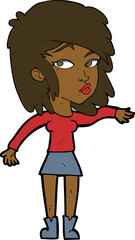 cartoon woman playing it cool