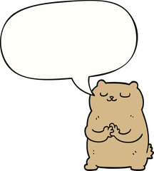 cartoon bear and speech bubble