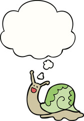 cute cartoon snail and thought bubble