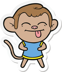 sticker of a funny cartoon monkey