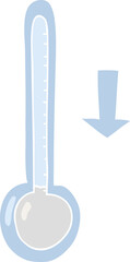flat color illustration of a cartoon dropping temperature