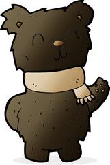 cartoon waving black bear