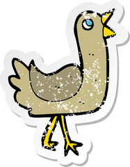 retro distressed sticker of a cartoon bird