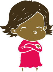 flat color style cartoon woman