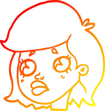 recommend clip art: warm gradient line drawing cartoon sad girl