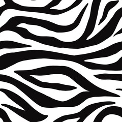 seamless Zebra white and black texture. Animal skin endless pattern