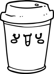 cartoon take out coffee