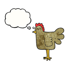 thought bubble textured cartoon chicken