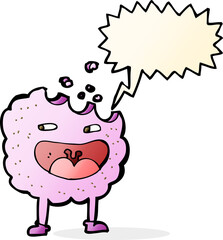 cookie cartoon character with speech bubble