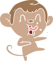 Obraz na płótnie Canvas crazy flat color style cartoon monkey dancing