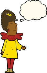 cartoon queen with thought bubble