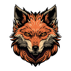 Head of a red fox. Vector illustration
