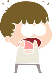 flat color style cartoon shocked man