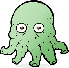 cartoon alien squid face