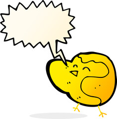 cartoon bird with speech bubble
